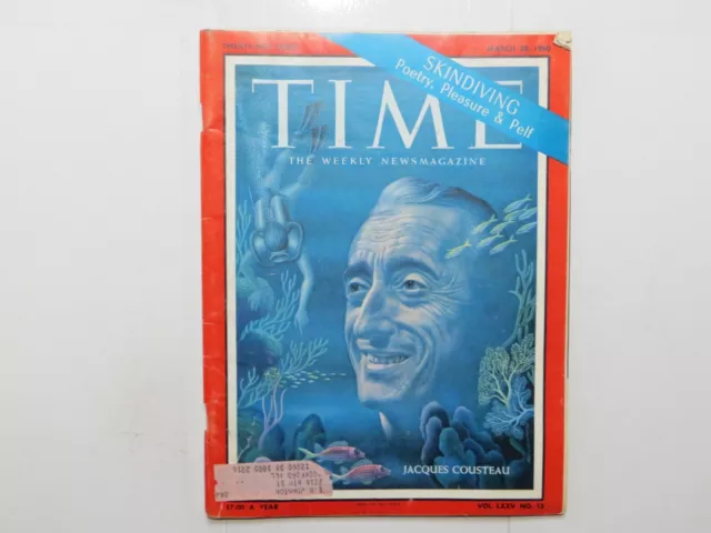Time Magazine March 28, 1960, Jacques Cousteau, Skindiving V7