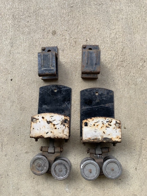 Vintage Pair Of Barn Door Rollers And Hangers
