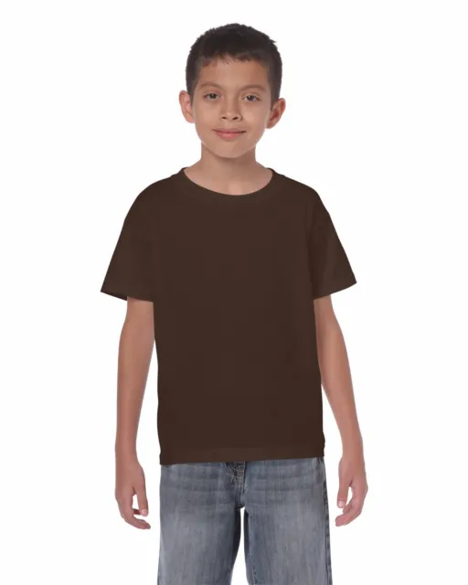 Plain BROWN Childrens Kids Boys Girls Childs Cotton Tee T-Shirt Tshirt Age 2-14