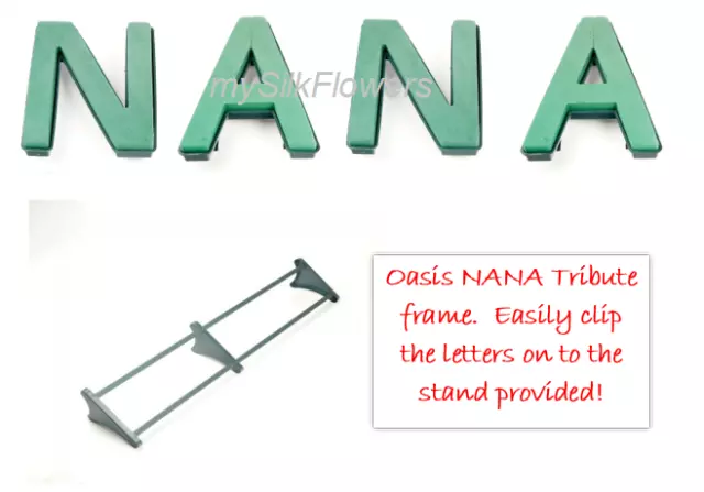 NANA Funeral Flowers Oasis Frame and Letters Tribute Naylorbase with Stand