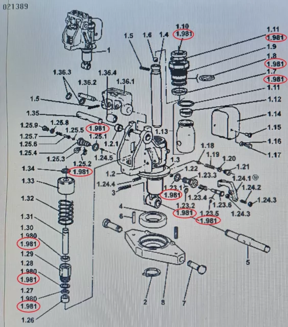 Dichtsatz Jungheinrich MIC Steinbock Hubwagen TM/AM2000 WH20 Hydraulik 27811310 2