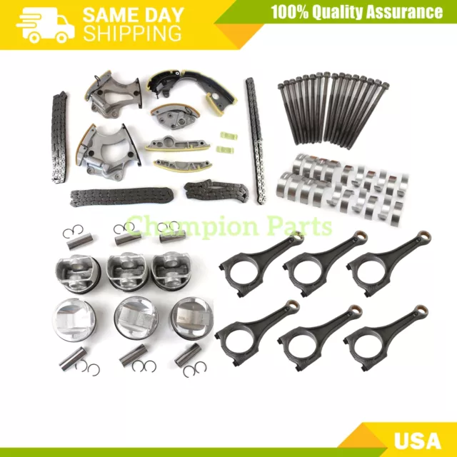 Engine Piston Con Rods Timing Chain Kit For Audi A5 A6 A7 A8 S4 S5 Q5 Q7 3.0T
