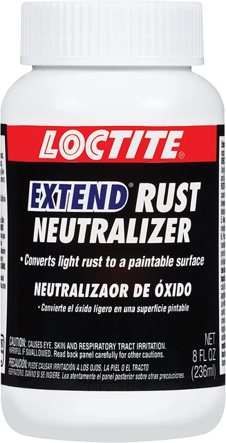 Extend Rust Neutralizer Loctite 8 Oz Liquid Black Wood Veneer Cardboard Bottle