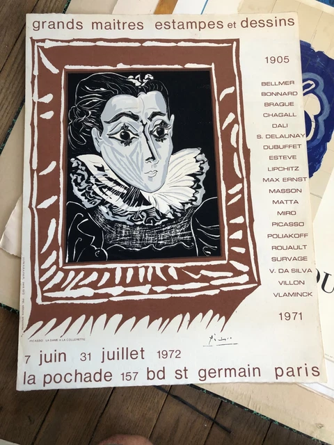 affiche:lithographie velin arche peinture de Pablo Picasso LA POCHADE 1971