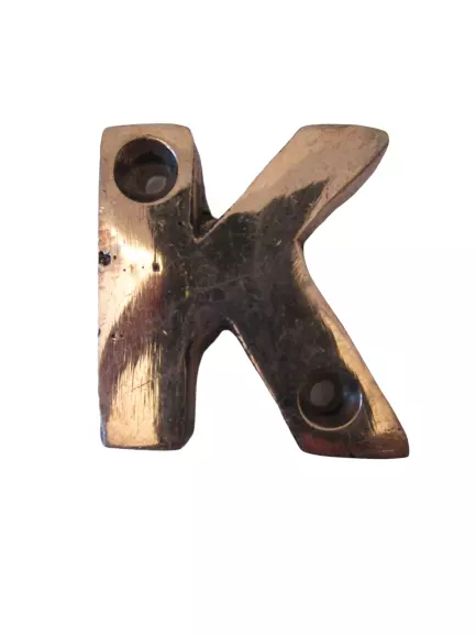 K – BRASS Letters / Letter - HOUSE DOOR Sign - SOLID - Capital Alphabet Letter