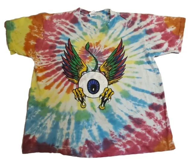 Vtg 90s Grateful Dead Ellis D T shirt Tie Dye Flying Eyeball Tee Sz XL USA SS EC