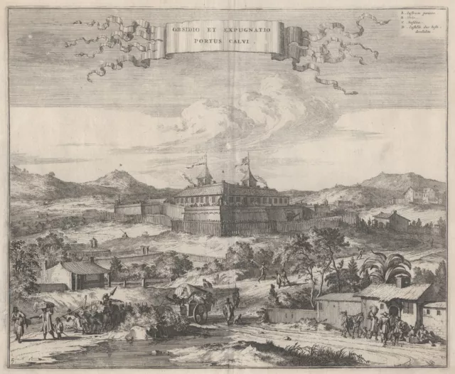 Brasilien Porto Calvo Original Kupferstich Montanus 1673