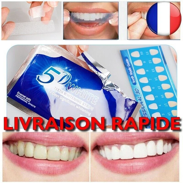 14 tiras 5D tiras elásticas blanqueamiento de dientes gel cuidado de...