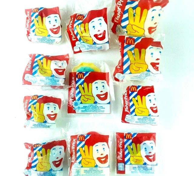 Vintage Lot Of 1990's  McDonald's UNDER 3 Fisher-Price 11 Happy Meal Toys MIP