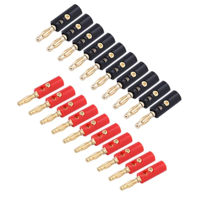 20pcs 4mm Gold Plated Audio Speaker Wire Cable Banana Plug Connector Adapter ~b 3