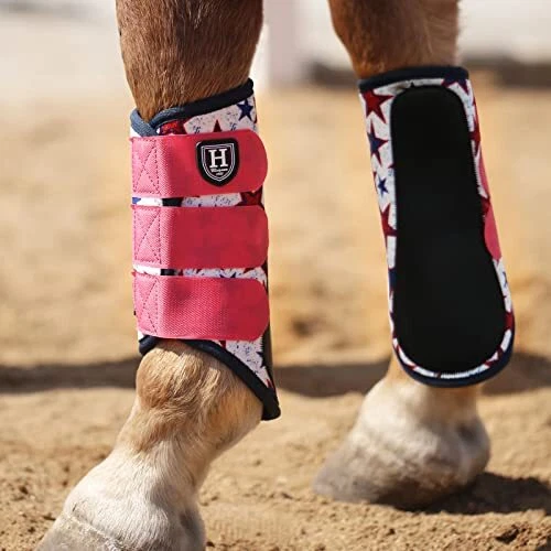 Harrison Howard Essential Horse Splint Boots Sport Brushing Boots for Horse-Drea