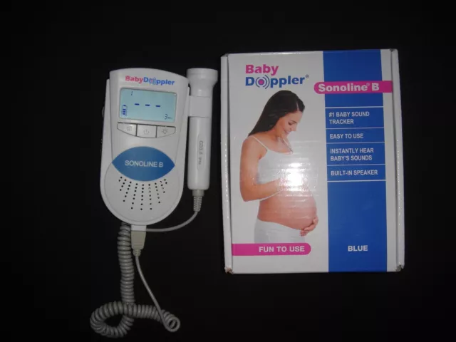 Sonoline B + Plus Baby Doppler Blue Heart Rate Monitor W/ Box & Manual No Gel