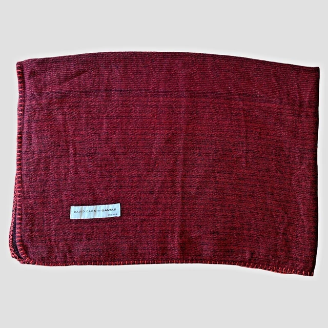 COLLECTABLE QANTAS INFLIGHT Blanket Red David Caon Design Wool 