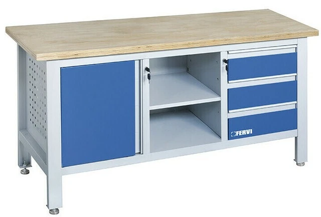 Banco Da Lavoro Professionale 2 Metri - Piano Acciaio 3 Mm, Portata 1000 Kg - Foto 2