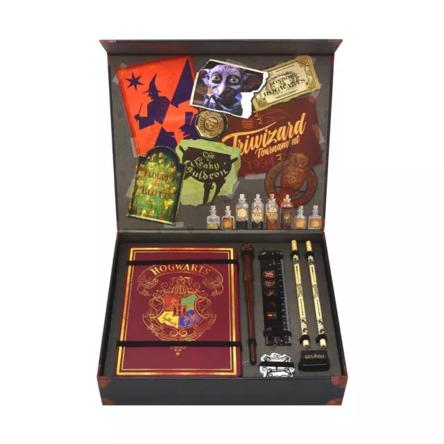 Harry Potter Hogwarts Briefpapier Geschenkset - verpackt Notizbuch Stab Stift