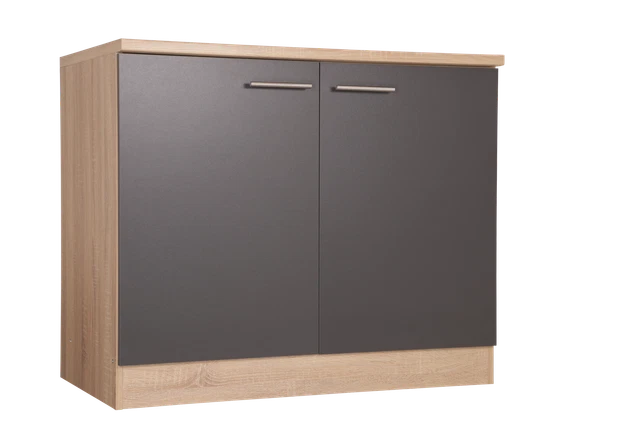 MEUBLE SOUS ÉVIER Cuisine 100 Cm Chêne Scié Gris Merle Respekta EUR 292