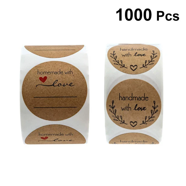 2 Rollkraft paper stickers /1000pcs Verpackungsetikett Backen Hochzeitsdekoratio