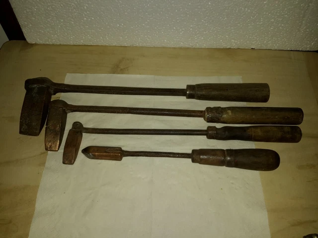 Fers à Souder Anciens Et Marteau De Soudure En Cuivre - Outils Vintage