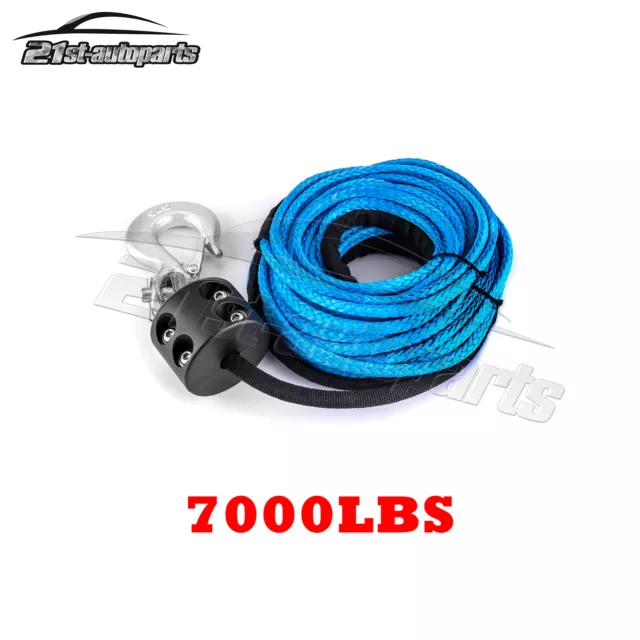 3/16" x 50' Synthetic Winch Cable Rope Winch Hook Stopper For ATV UTV Can am