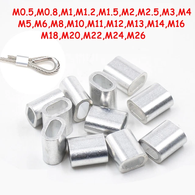 ALUMINUM CABLE CRIMPS Sleeves Cable Ferrule for Snare Wire Rope Clip