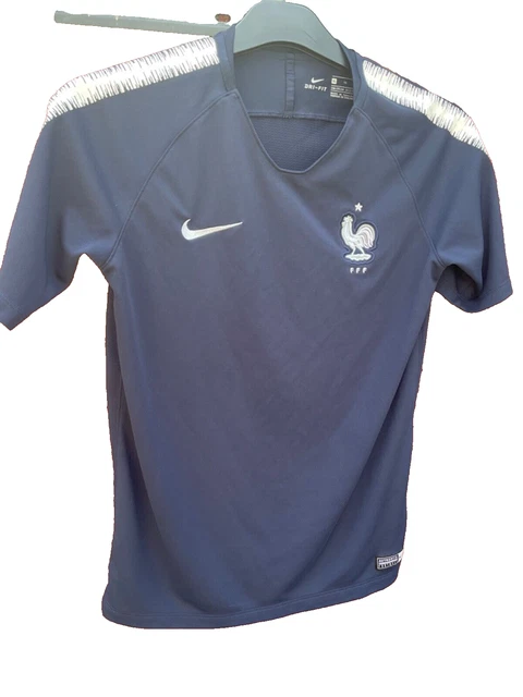 Top da calcio FFF Nike Dri-FIT ragazzi maniche corte taglia XL età 13-15 158-170 cm