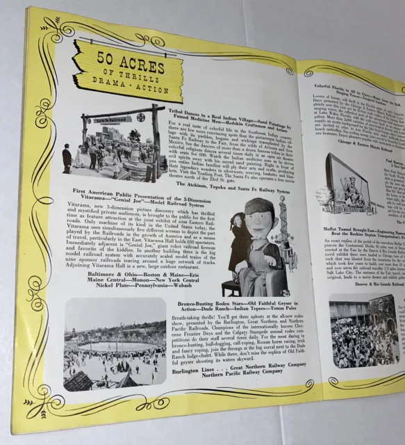 2 LOT 1940s RAILROAD Items Chicago Fair Guide Book + Budd Brochure Philadelphia 6