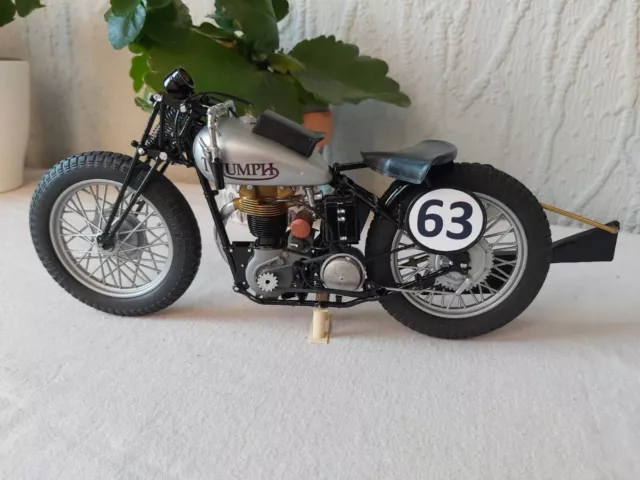 Old Triumph Brooklands Pre-War Racer Motorcycle Scratch Built 1/9 Scale Model