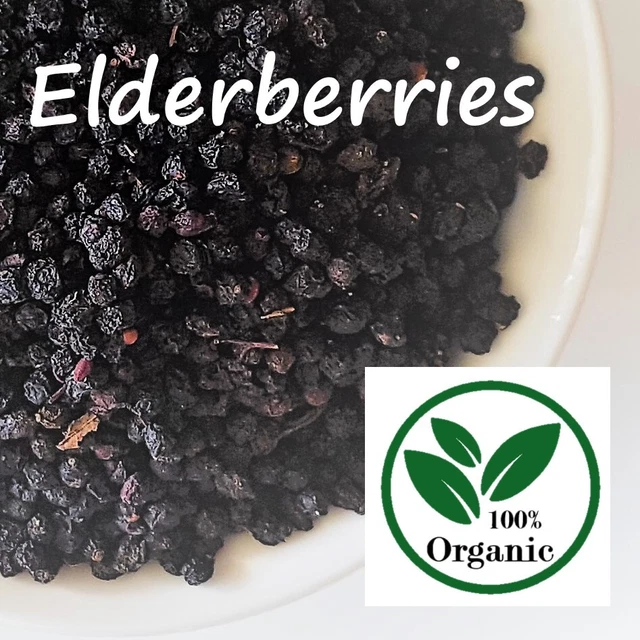 ELDERBERRIES CERTIFIED ORGANIC Dried ELDERBERRY Herbal Tea Premium 100