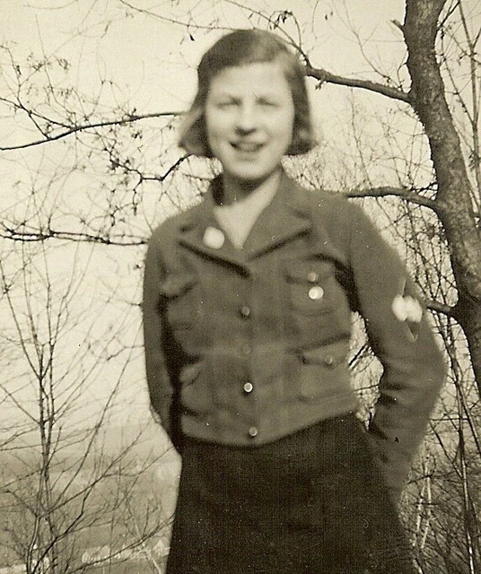 **RARE! YOUNG CUTE Female German Uniformed Girl Posed in Field!!!** £2. ...