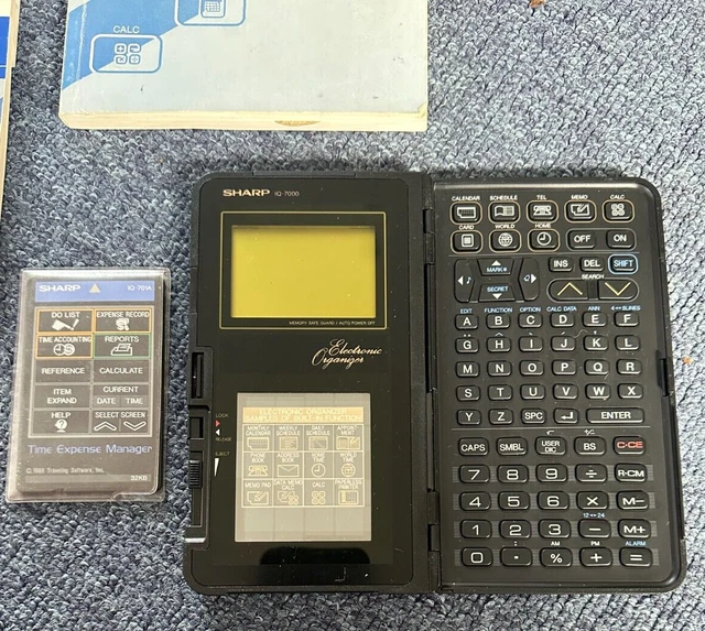 VINTAGE SHARP IQ7000 & IQ701A Electronic Organizer/Time Expense