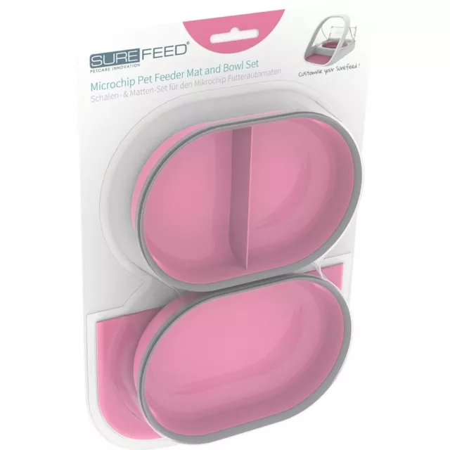 Sure PetCare Surefeed Pet Feeder Bowl & Mat Combo in Pink MBSPK