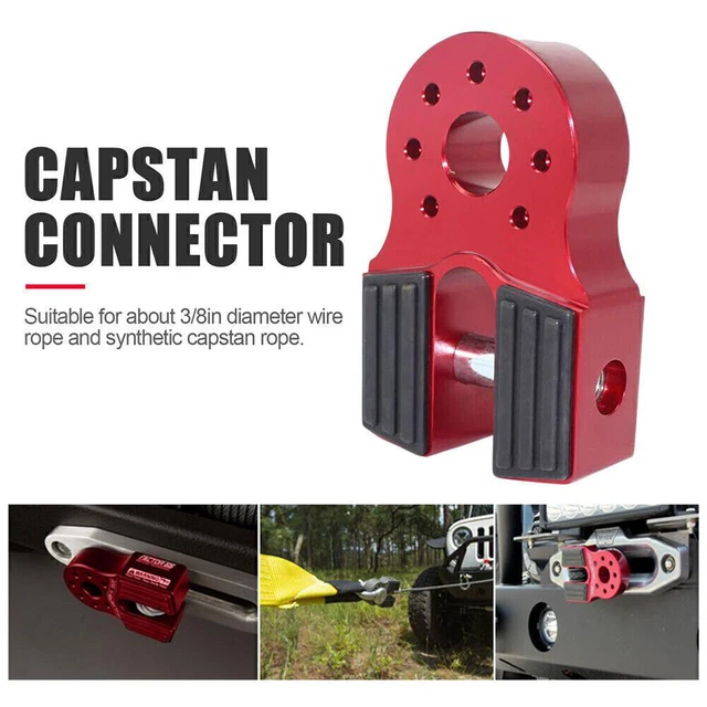 Red Flatlink Winch Shackle Mount Assembly Assembly Capstan Connector Aluminum