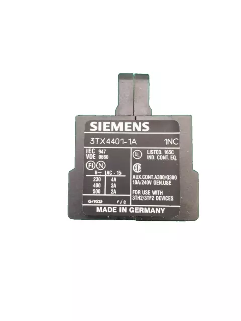 Siemens Contact Block N/C 3TX4 401-1A