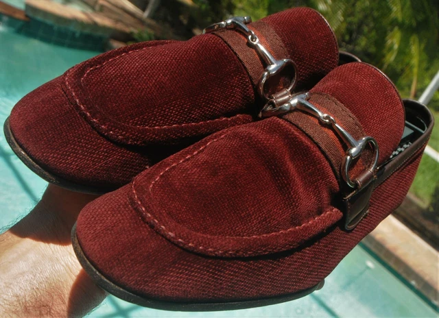 Gucci Men's Velvet dark red Dress Loafer Shoes brand Sze 7.5 D Gucci Men's Velvet dark red Dress Loafer Shoes brand Sze 7.5 D