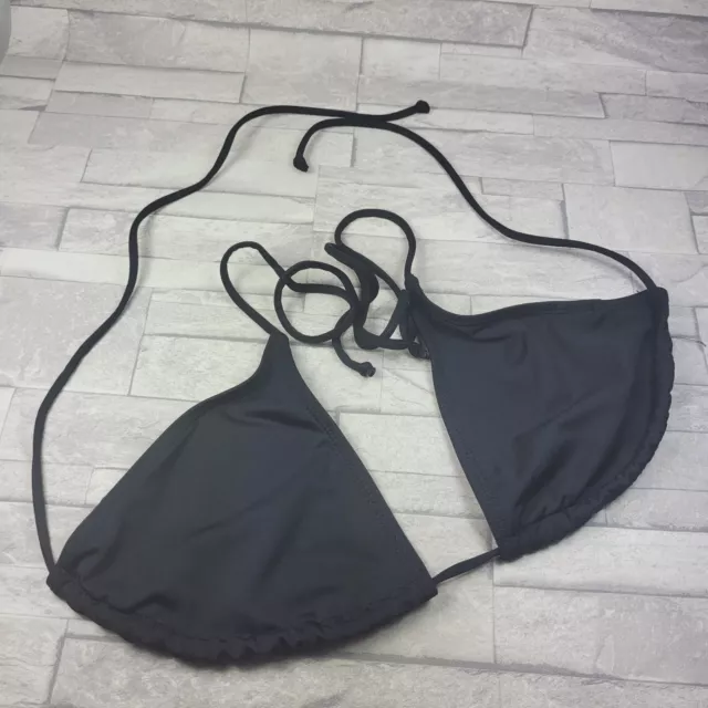 Ladies Black Micro Mini Bikini Top Size 8 UK