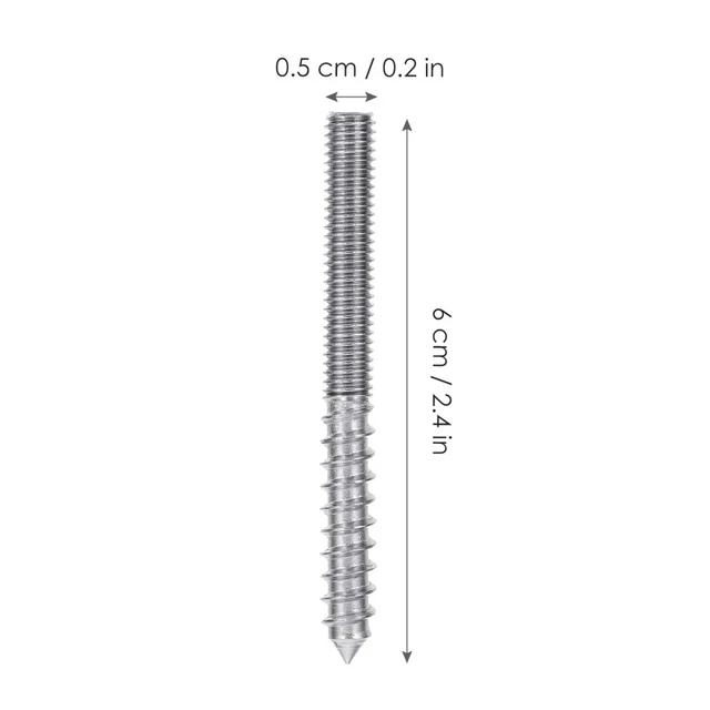 20 Vis à Double Tête (hanger Bolts) M6x22mm - Pour Assemblage De Meubles En Bois - Marque Uxcell