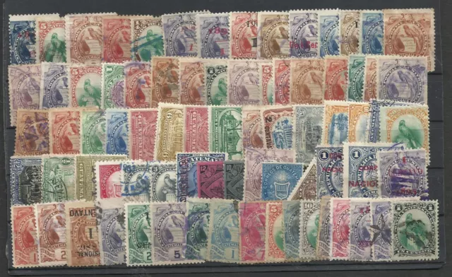 Guatemala 75 Stamps Lot, Ideal For Seeking Cancels, Errors, Perf, Vf