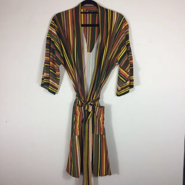 Vintage 1960s Robe Corporation of America Kabuki Coat Striped ONE SIZE