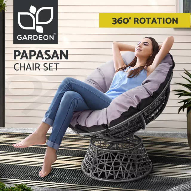Gardeon Outdoor Lounge Setting Furniture Papasan Chairs Wicker Patio Garden Sofa