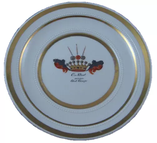 Antico 19thC KPM Berlino Porcellana Nobility Ciotola Porzellan Untertasse