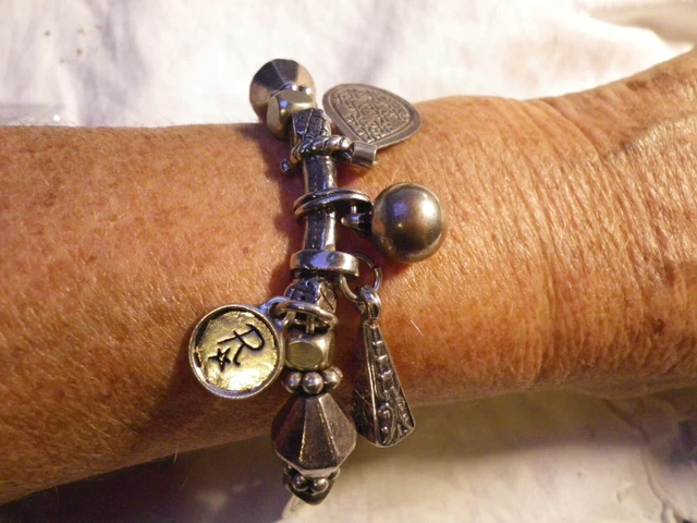 Bracelet Vintage Argenté Philippe Audibert Avec Breloques - Style Rétro Chic - Occasion En Superbe état