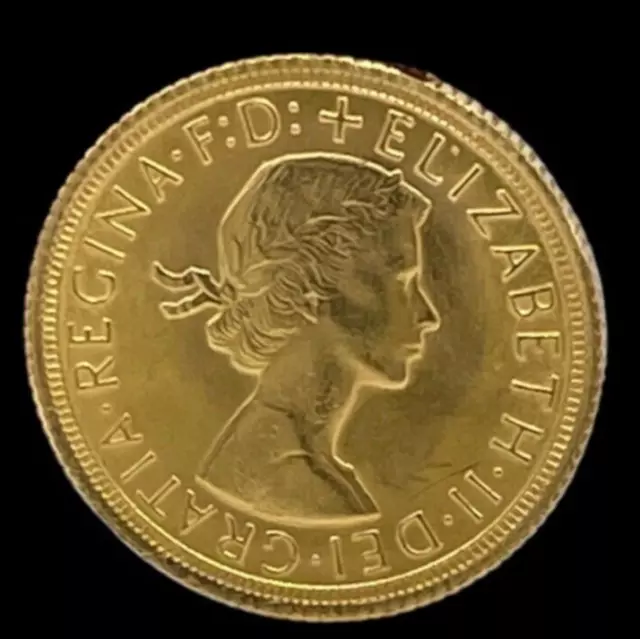 Sterlina inglese in Oro 22k 1966 Elisabetta II giovane fiocchetto 7,9G,garanzia.