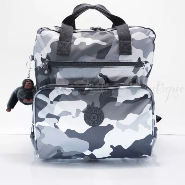 NWT Kipling BP3898 Audrie Diaper Bag Backpack Changing Pad Polyester Cool Camo