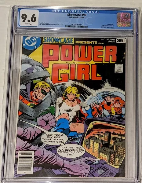 Showcase #99 CGC 9.6. Power Girl w Golden Age GL/Flash app