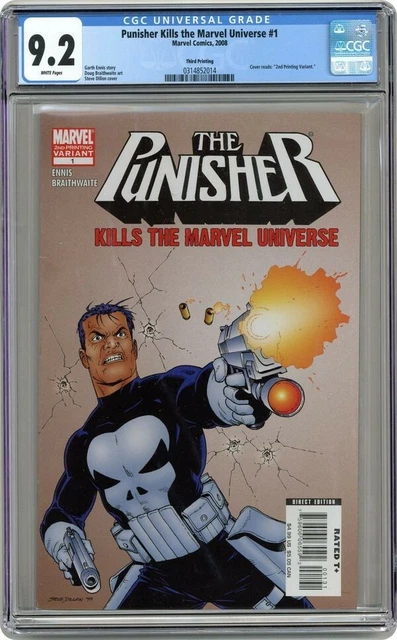 THE PUNISHER Kills The Marvel Universe 1 Rare 2nd Print Variant Garth Ennis CGC