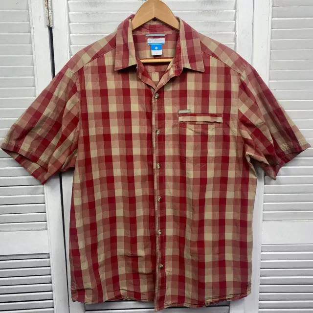 Columbia Shirt Mens XL Check Short Sleeve Button Up Casual Multicoloured