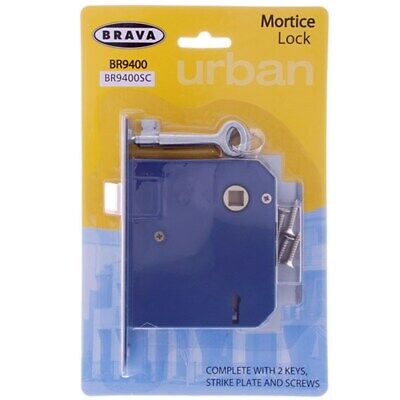 Brava Urban Mortice Door Lock 60mm Backset Satin Chrome KD BR9400SC