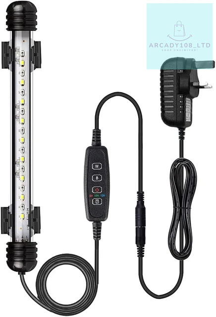 VARMHUS LED Aquarium Lighting, Aquarium Lamp White and Blue Color Changing Fish