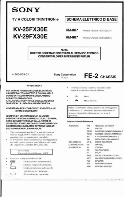 Schema Elettrico Diagramma Schematic Diagram SONY Trinitron KV-29FX30E