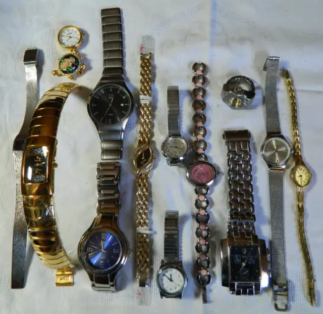13 Armbanduhren Konvolut für Bastler Sammlung Damen Herren Defekt Quarz Analog